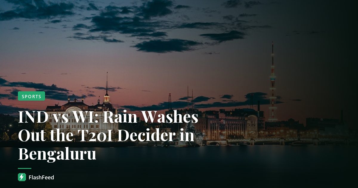 IND vs WI: Rain Washes Out the T20I Decider in Bengaluru